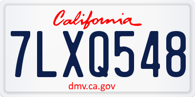 CA license plate 7LXQ548