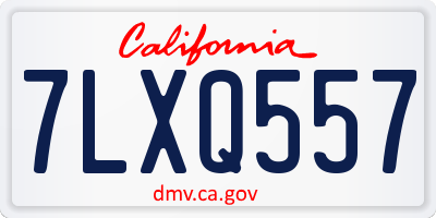 CA license plate 7LXQ557