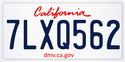 CA license plate 7LXQ562
