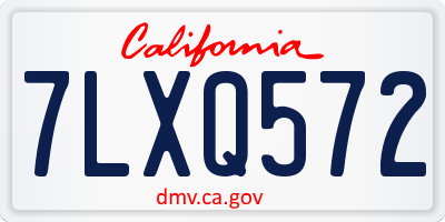 CA license plate 7LXQ572