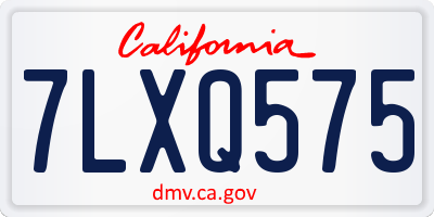 CA license plate 7LXQ575