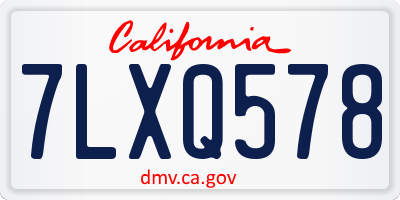 CA license plate 7LXQ578