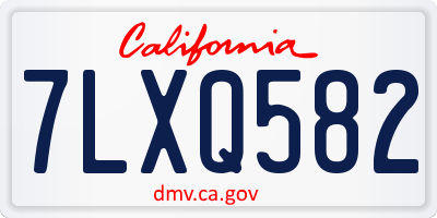 CA license plate 7LXQ582
