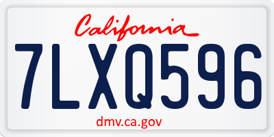 CA license plate 7LXQ596