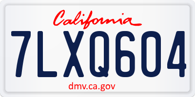 CA license plate 7LXQ604