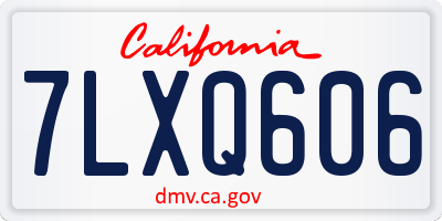 CA license plate 7LXQ606