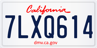 CA license plate 7LXQ614