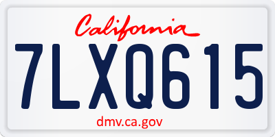 CA license plate 7LXQ615