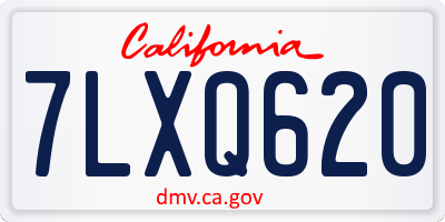 CA license plate 7LXQ620