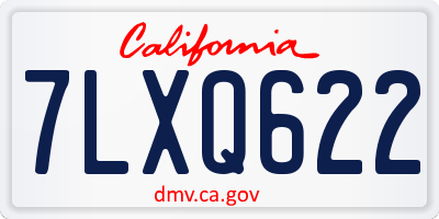 CA license plate 7LXQ622