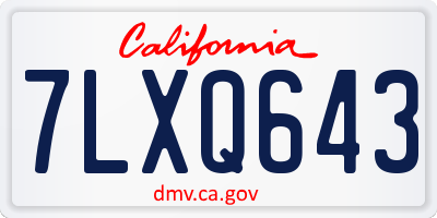 CA license plate 7LXQ643