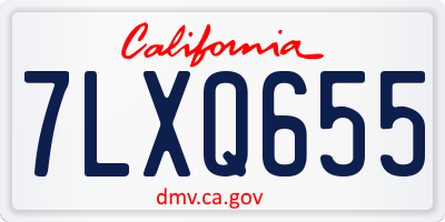 CA license plate 7LXQ655