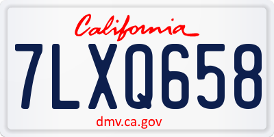 CA license plate 7LXQ658