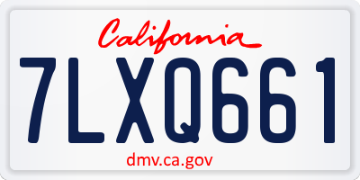 CA license plate 7LXQ661