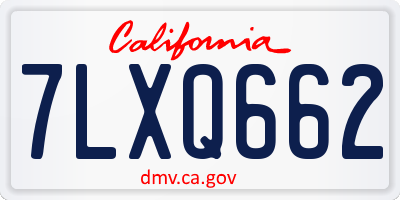 CA license plate 7LXQ662