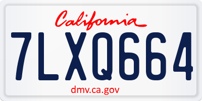 CA license plate 7LXQ664