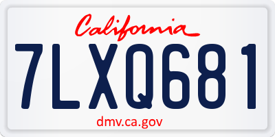 CA license plate 7LXQ681