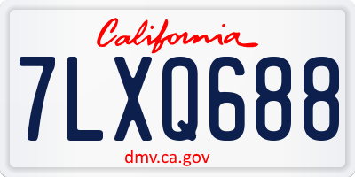 CA license plate 7LXQ688