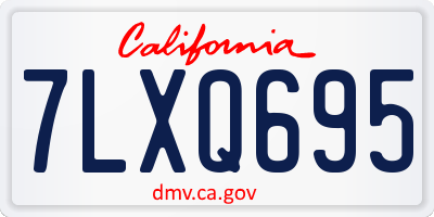 CA license plate 7LXQ695
