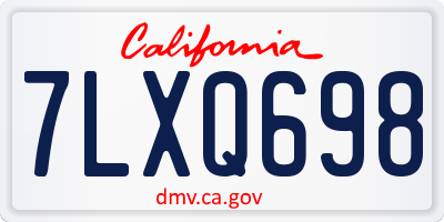CA license plate 7LXQ698