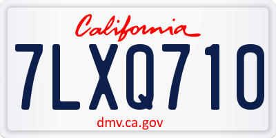 CA license plate 7LXQ710