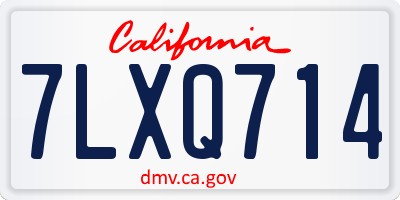 CA license plate 7LXQ714