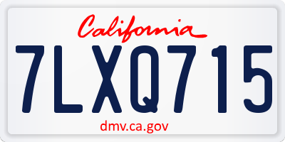 CA license plate 7LXQ715
