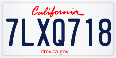 CA license plate 7LXQ718