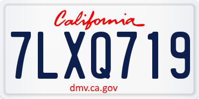 CA license plate 7LXQ719