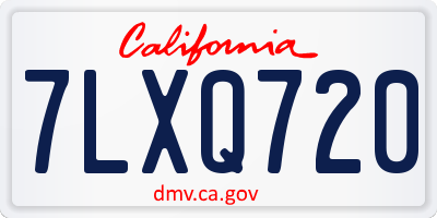 CA license plate 7LXQ720