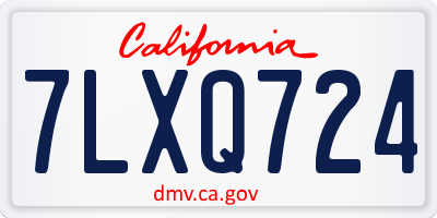 CA license plate 7LXQ724