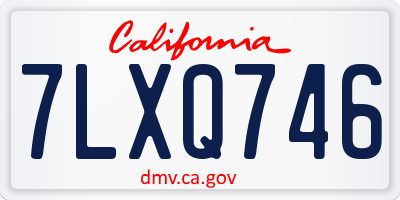 CA license plate 7LXQ746