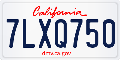 CA license plate 7LXQ750