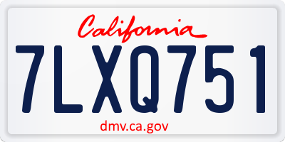 CA license plate 7LXQ751