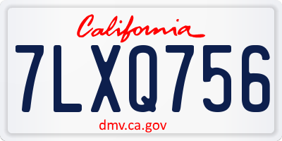 CA license plate 7LXQ756