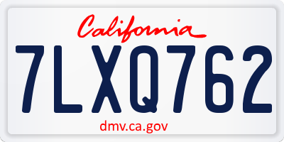 CA license plate 7LXQ762