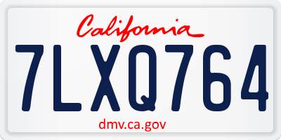 CA license plate 7LXQ764
