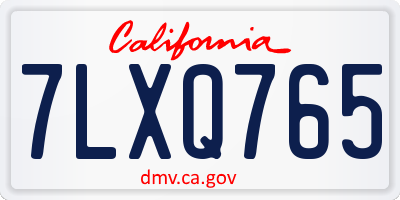 CA license plate 7LXQ765