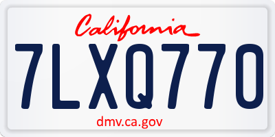 CA license plate 7LXQ770