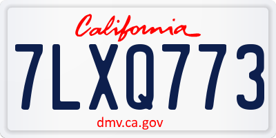 CA license plate 7LXQ773