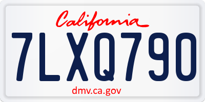 CA license plate 7LXQ790