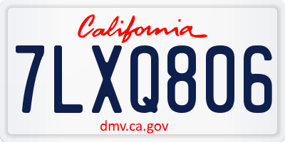 CA license plate 7LXQ806