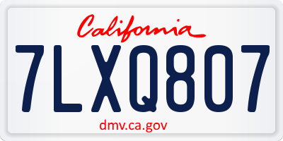 CA license plate 7LXQ807