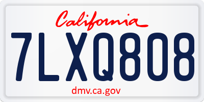 CA license plate 7LXQ808