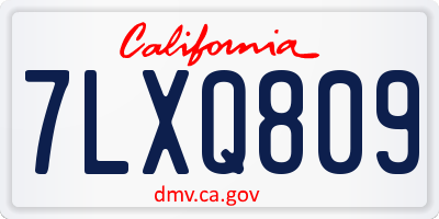 CA license plate 7LXQ809