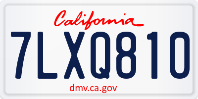 CA license plate 7LXQ810