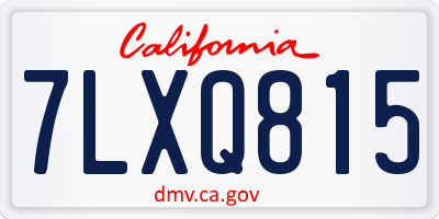 CA license plate 7LXQ815