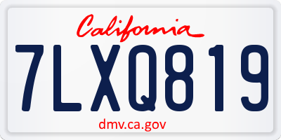 CA license plate 7LXQ819