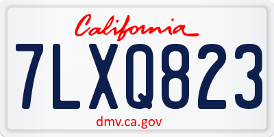 CA license plate 7LXQ823
