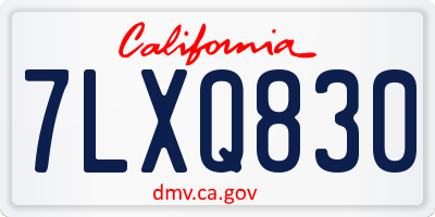 CA license plate 7LXQ830